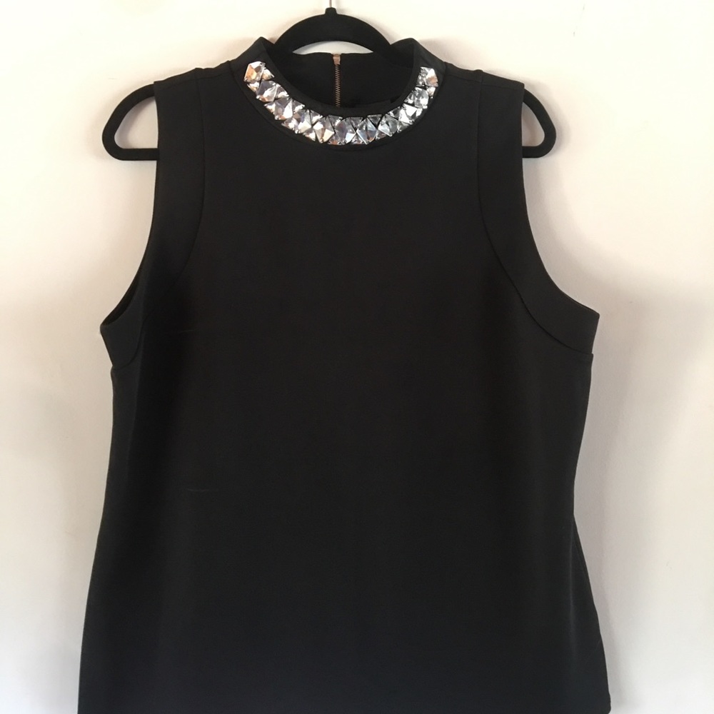 Black Blouse with Beaded Jewels